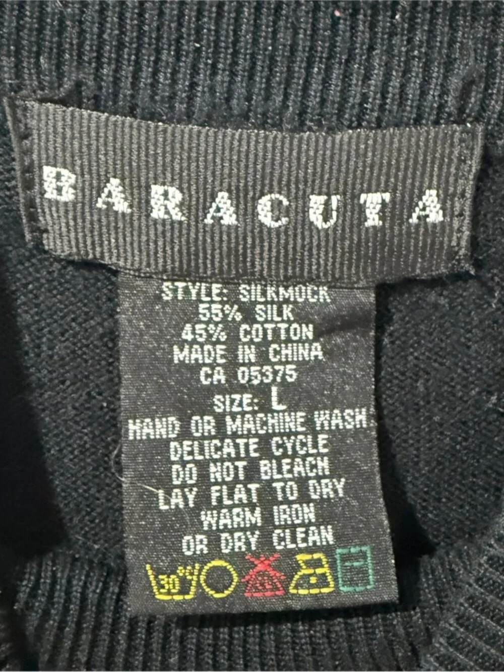 Baracuta Black Mock Neck Sweater – Size L